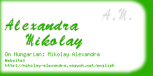 alexandra mikolay business card